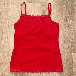Arizona Jean Company Red Decorative Tank Top